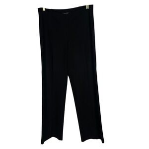 Eileen Fisher S Black Stretch Knit Pants Italian Fabric Minimalist  Straight Leg